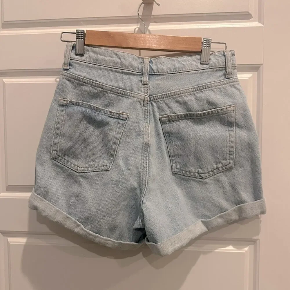 Topshop High Rise Mom Cuff Denim Jean Shorts